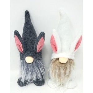 2 Cute Bunny Easter Faceless Gnome Handmade Plush Doll Tabletop Easter Decor 8"